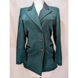 Vintage Madame D Faille Blazer Teal Green Longline Size 38 (US 6-8)